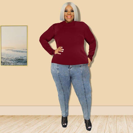 Solid Color Turtleneck Top - Wnkrs