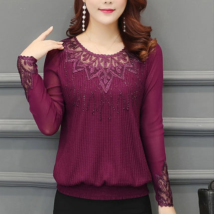 Women's Sequined Embroidered Blouse - Wnkrs