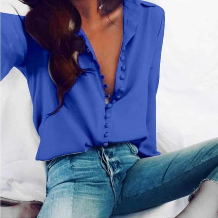 Casual Women's Blouse with Long Sleeves - Wnkrs