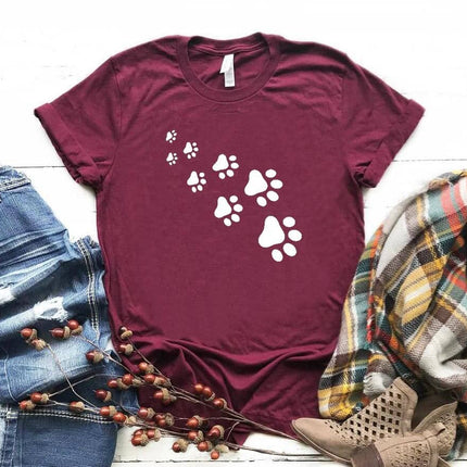 Cute Paw Prints Patterned T-Shirt - Wnkrs