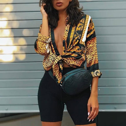 Women's Leopard Print Blouse - Wnkrs