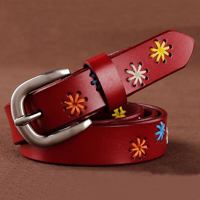 Vintage Floral Genuine Leather Belt - Wnkrs