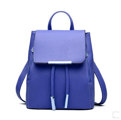 Women's Candy Color PU Leather Backpack - Wnkrs