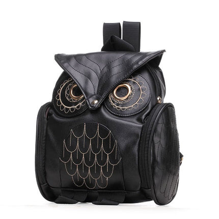 Fashion Owl Printed Women's PU Leather Backpack - Wnkrs