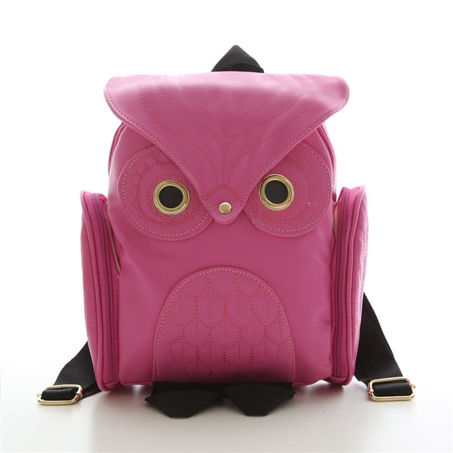 Fashion Owl Printed Women's PU Leather Backpack - Wnkrs