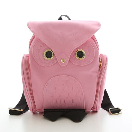 Fashion Owl Printed Women's PU Leather Backpack - Wnkrs
