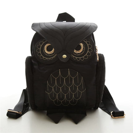 Fashion Owl Printed Women's PU Leather Backpack - Wnkrs