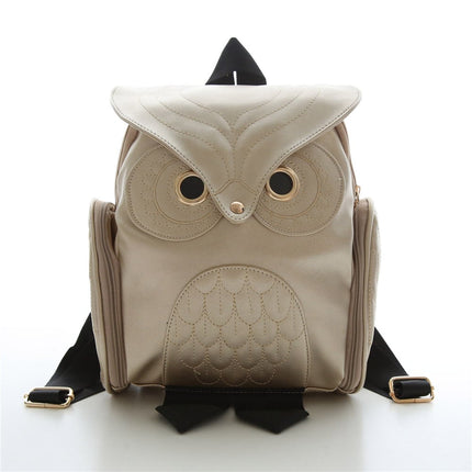 Fashion Owl Printed Women's PU Leather Backpack - Wnkrs