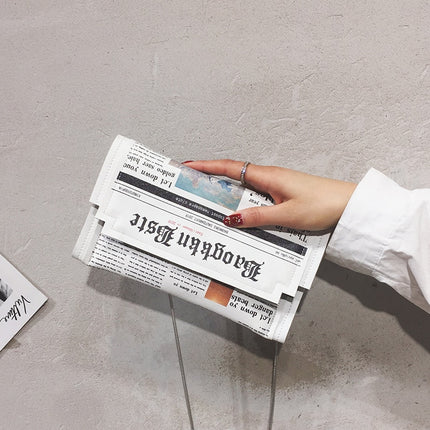 Women's Newspaper Design Clutch - Wnkrs