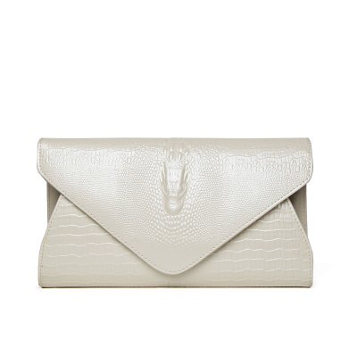 Crocodile Patterned Cow Leather Women's Clutch Bag - Wnkrs