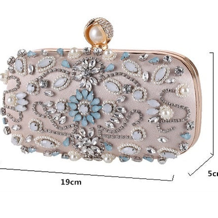 Women's Crystal Beaded Evening Handbag - Wnkrs