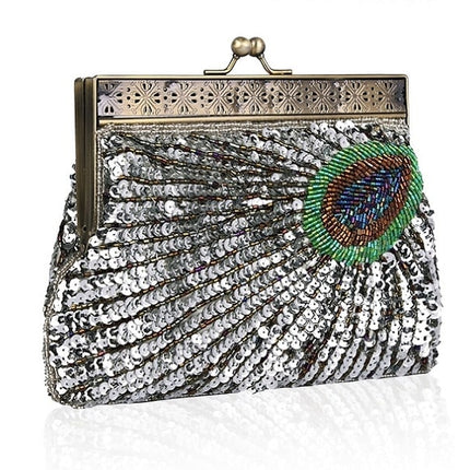Women's Peacock Sequined Clutch - Wnkrs