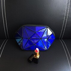 Geometric Style Holographic Mosaic Cosmetic Bag - Wnkrs