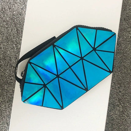 Geometric Style Holographic Mosaic Cosmetic Bag - Wnkrs