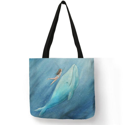 Whale Print Tote Bag - Wnkrs