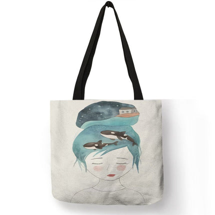 Whale Print Tote Bag - Wnkrs