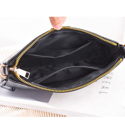 Women's Crocodile Skin Embellished Shoulder Bag with Wallet - Wnkrs