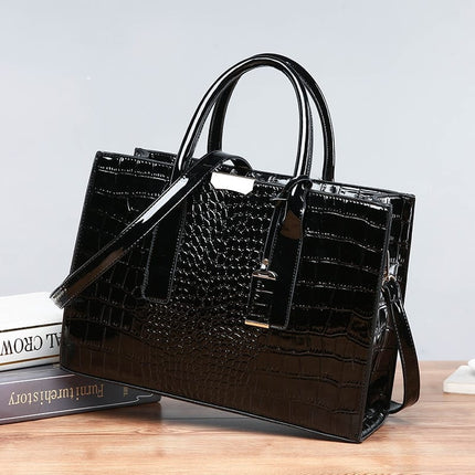 Women's Luxury Crocodile Patterned Handbag - Wnkrs