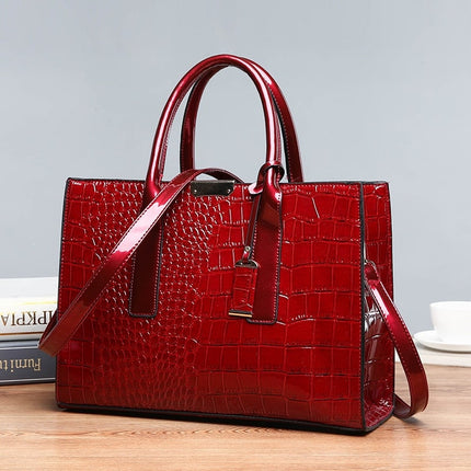 Women's Luxury Crocodile Patterned Handbag - Wnkrs
