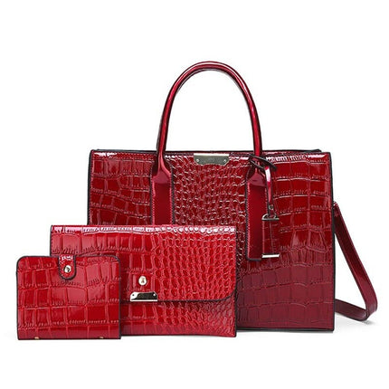 Women's Luxury Crocodile Patterned Handbag - Wnkrs