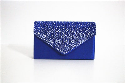 Fashion Satin Evening Bags for Women - Luxury Diamond and Chain Embellished Bag - Wnkrs