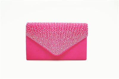 Fashion Satin Evening Bags for Women - Luxury Diamond and Chain Embellished Bag - Wnkrs