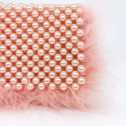 Women's Elegant Faux Fur Pearl Evening Clutch Bag - Wnkrs