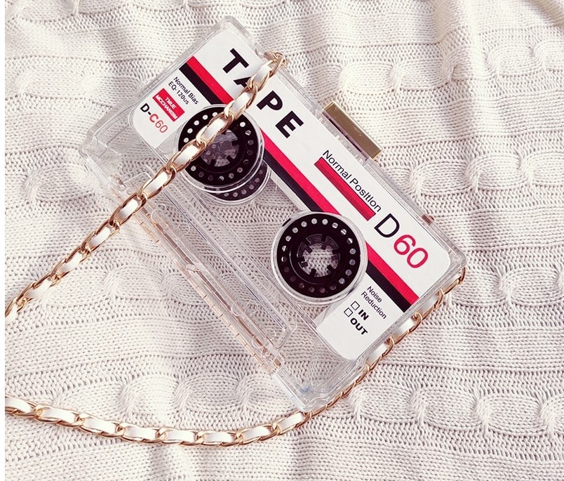 Women's Tape Cassette Design Clutch