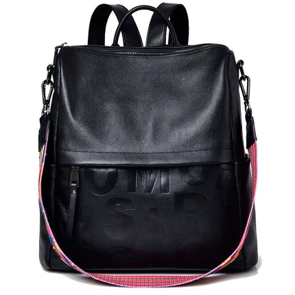 Women's Simple Leather Backpack - Wnkrs