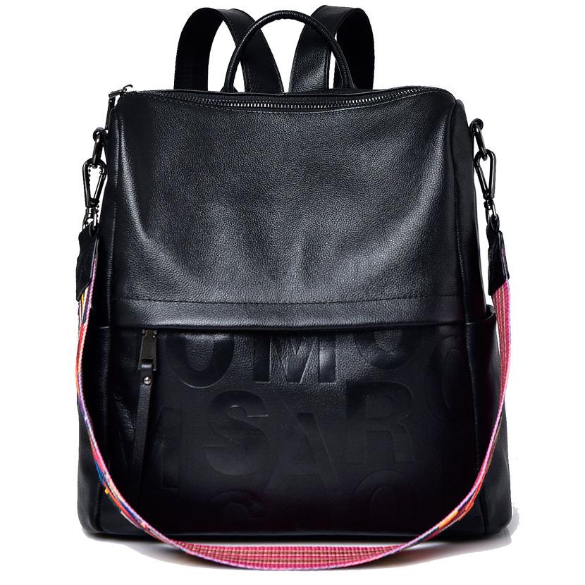 Women's Simple Leather Backpack
