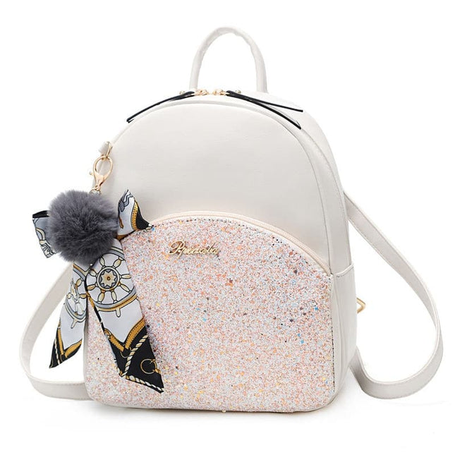 Women's Glittering Backpack with Bow - Wnkrs