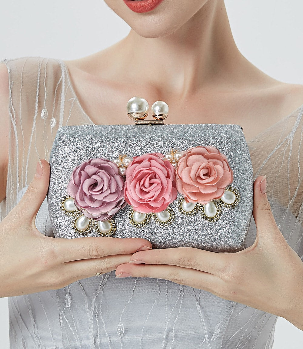 Women's Handmade Floral Mini Evening Bag