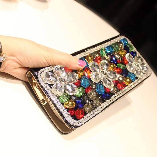 Women's Colorful Crystal Wallet