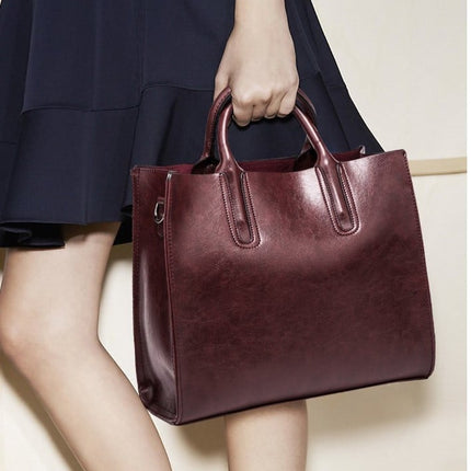 Women's Oil Eco-Leather Tote Bag - Wnkrs
