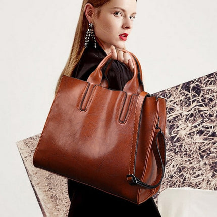 Women's Oil Eco-Leather Tote Bag - Wnkrs