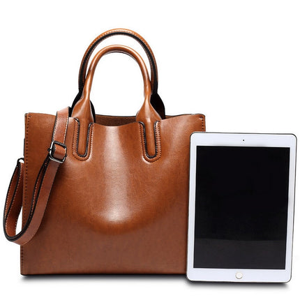 Women's Oil Eco-Leather Tote Bag - Wnkrs