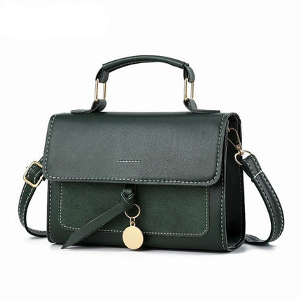 Women's Solid Leather Handbag - Wnkrs