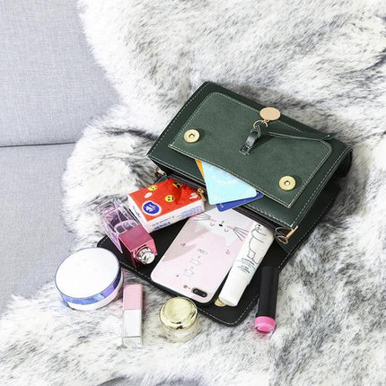 Women's Solid Leather Handbag - Wnkrs