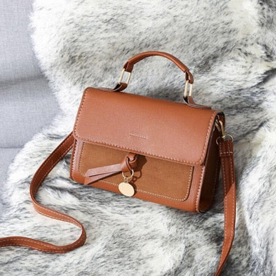 Women's Solid Leather Handbag - Wnkrs