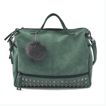 Women's Leather Bag with Pompom - Wnkrs
