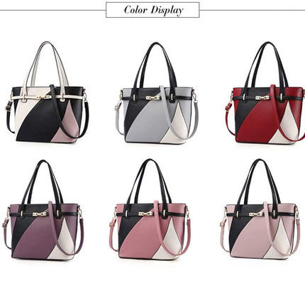 Luxury Geometric Patterned Women's PU Leather Handbag - Wnkrs