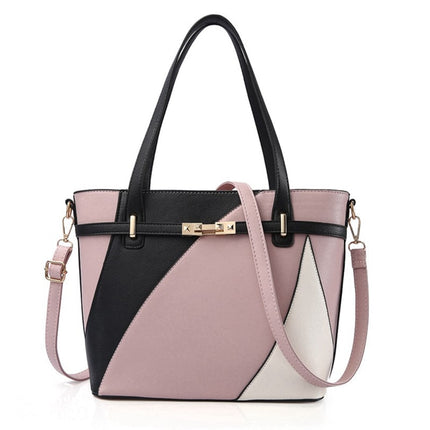 Luxury Geometric Patterned Women's PU Leather Handbag - Wnkrs