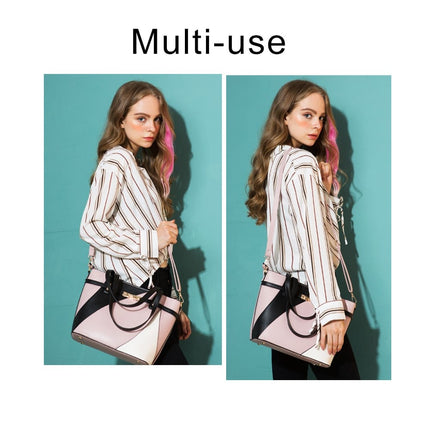 Luxury Geometric Patterned Women's PU Leather Handbag - Wnkrs