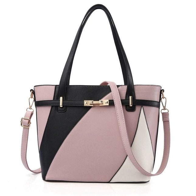 Luxury Geometric Patterned Women's PU Leather Handbag - Wnkrs