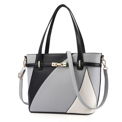 Luxury Geometric Patterned Women's PU Leather Handbag - Wnkrs