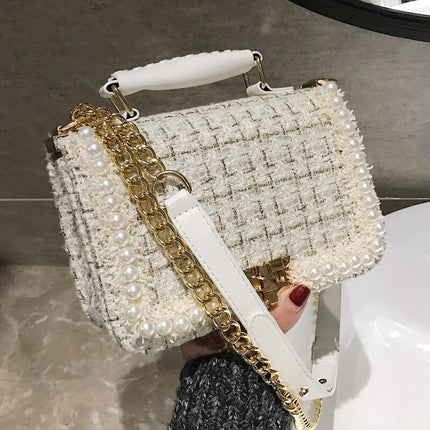 Winter Fashion Pearl Shoulder Bag - Wnkrs