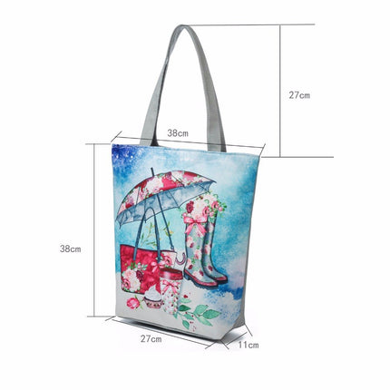 Women's Beach Printed Canvas Handbags - Wnkrs
