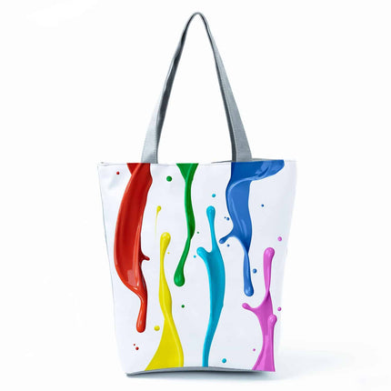 Women's Beach Printed Canvas Handbags - Wnkrs