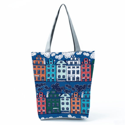 Women's Beach Printed Canvas Handbags - Wnkrs