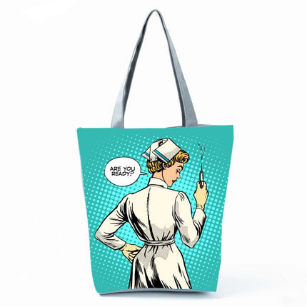 Women's Beach Printed Canvas Handbags - Wnkrs